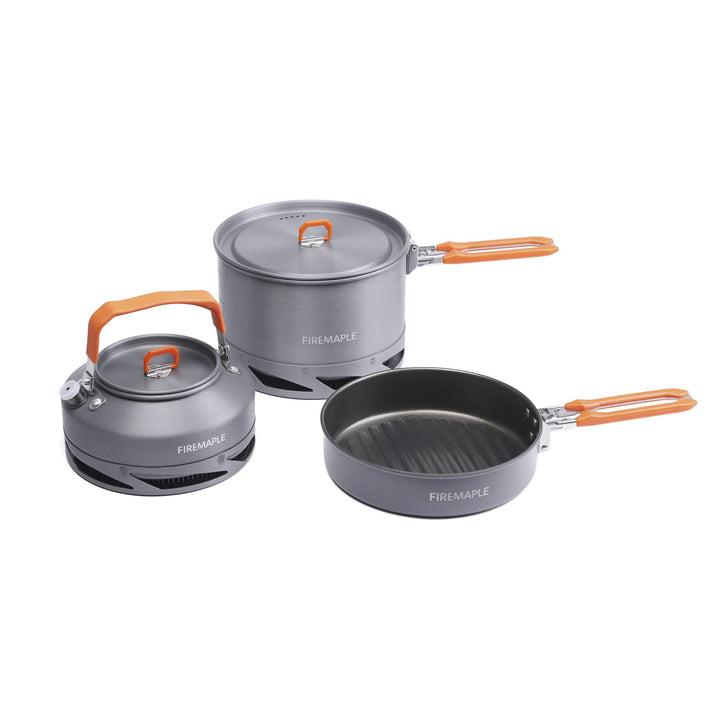 Fire-Maple Feast Series Camping-Kochgeschirr-Set | Outdoor-Kochset mit Topf, Wasserkocher, Pfanne, S