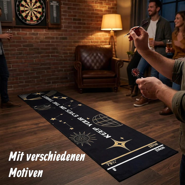Relaxdays Dartteppich, mit Oche Abwurfline, Dartmatte, BT: 60x260 cm, Farbe | rutschfest, Bodenschut