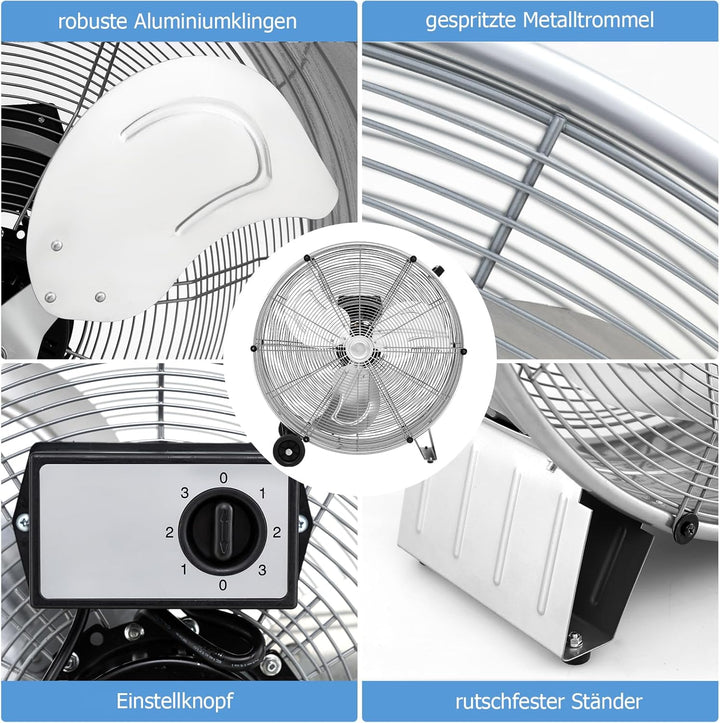 GOPLUS Ø 65 cm Trommelventilator, Standventilator mit 3 Windgeschwindigkeiten 1100/1200/1300 CFM, Bo