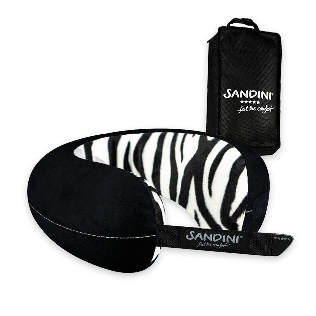 SANDINI TravelFix® Slim Size – Plüsch - Premium Reisekissen Made in EU/Nackenkissen mit ergonomische