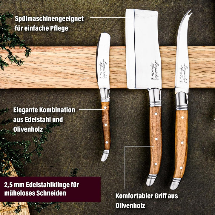 Laguiole Style de Vie Käsemesser Luxury Line, 3-teilig,