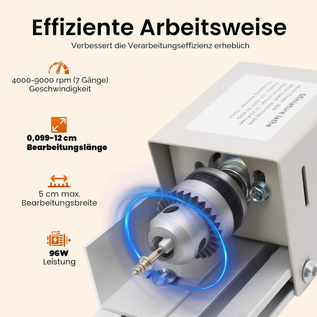 7Stufen Metalldrehmaschine,Mini Drehmaschine Drehbank Tischdrehbank Diy Holzbearbeitung Drechselbank
