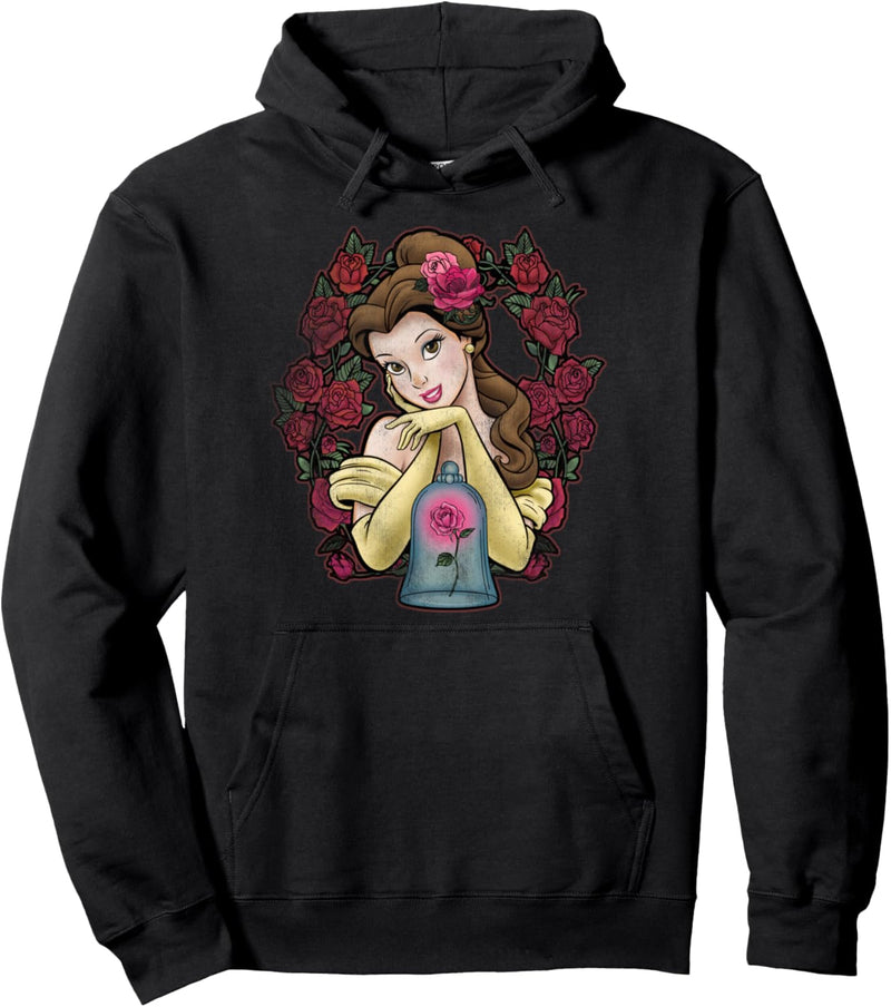 Disney Beauty And The Beast Belle Rose Frame Portrait Pullover Hoodie