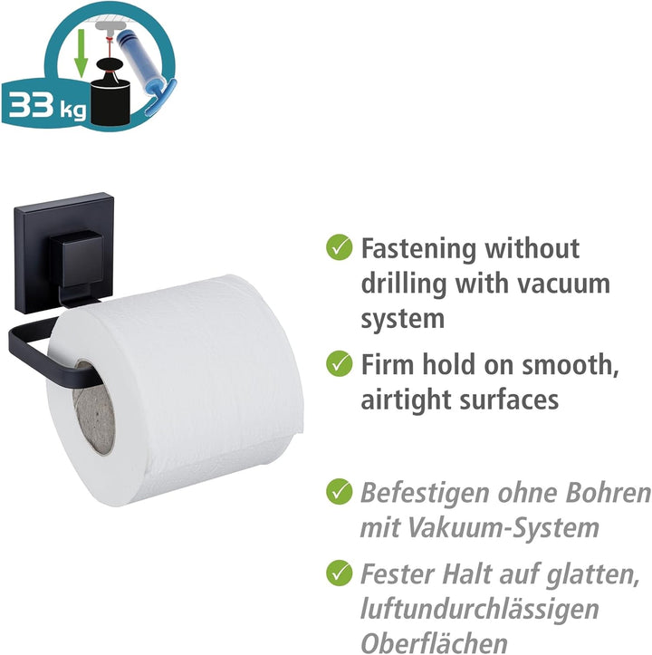 WENKO Toilettenpapierhalter Mod. Quadro eleganter Edelstahl-Wandhalter zur praktischen Aufbewahrung
