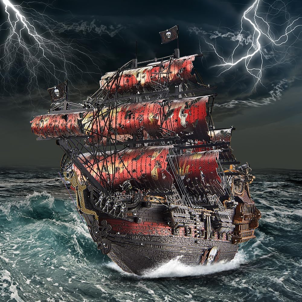 Piececool 3D Puzzle Metall Piratenschiff Queen Anne's Revenge, 3D Metall Puzzle Segelboot Schiffsset