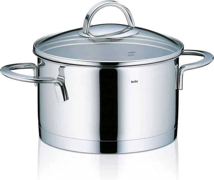 Kela 10958 Fleischtopf, 1,7 l Fassungsvermögen, 16 cm Durchmesser, 18/10 Edelstahl mit Glanzoptik, I