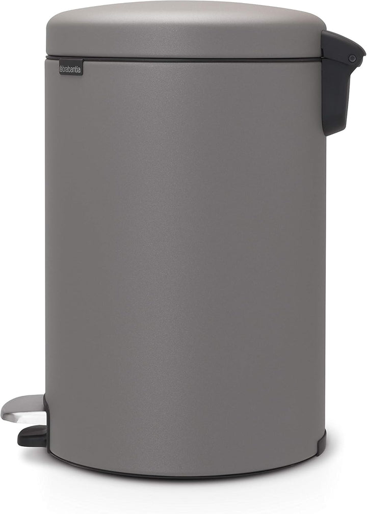 Brabantia Treteimer newIcon, 20 L 20 Liter Mineral Concrete Grey, 20 Liter Mineral Concrete Grey