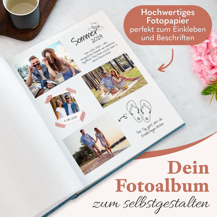 Das Fotoalbum für die Ewigkeit - 100 Seiten mit Platz für 500 Fotos. Fotoalbum leinen Fotoalbum blau