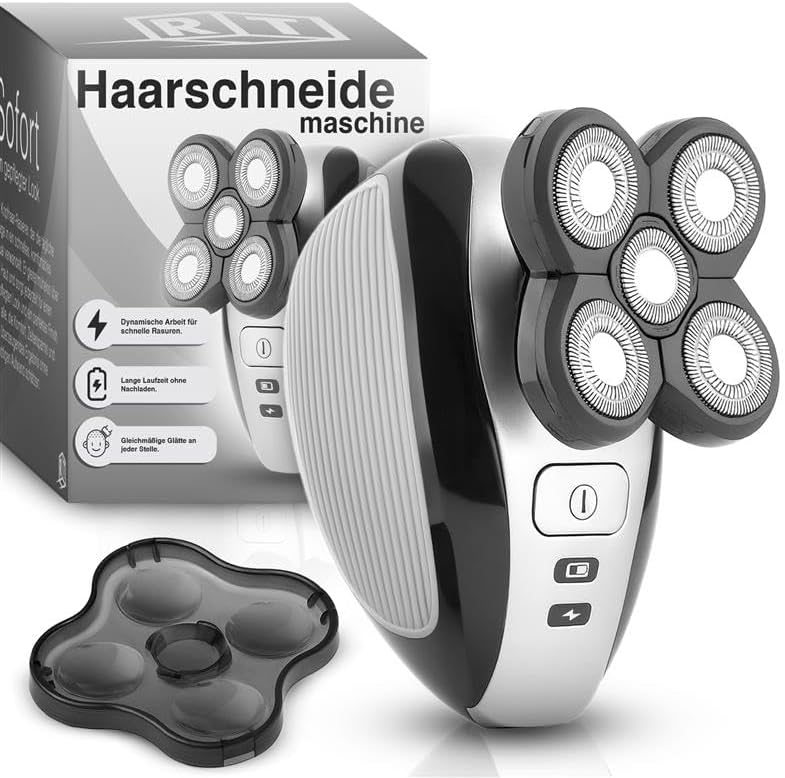 Retoo Herrenrasierer Face & Body Rasierer Herren Elektrisch IPX4 – Trimmer & Bodygroomer mit 5 Köpfe