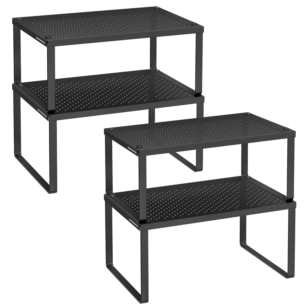 SONGMICS Gewürzregal, 4er Set, Küchenregal, Küchen-Organizer, Küche, Gewürzhalter, erweiterbar, stap