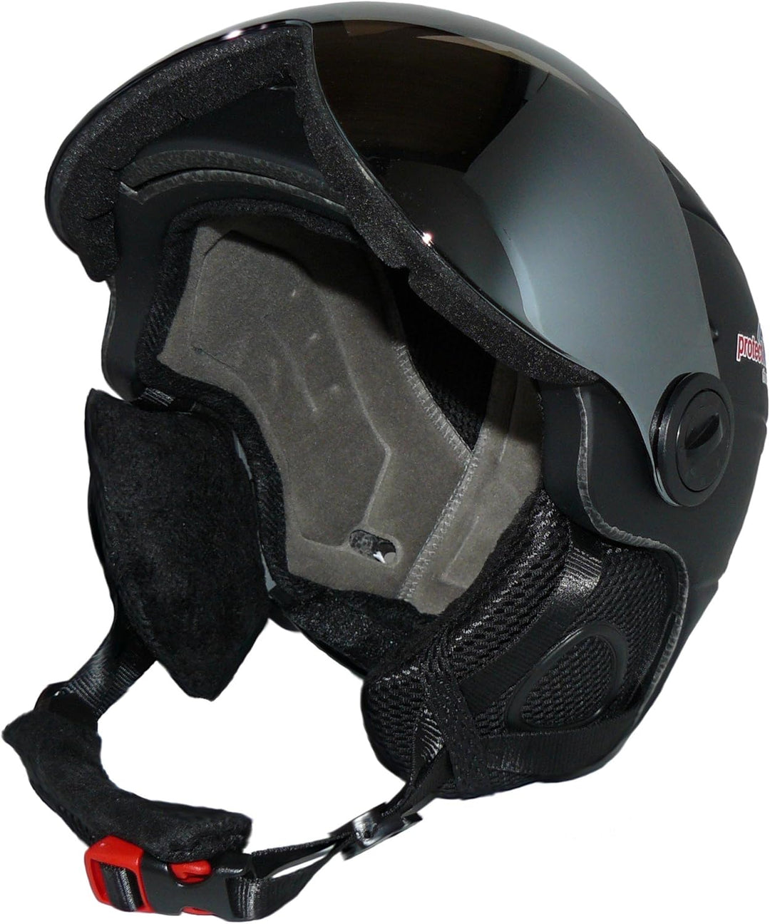 protectWEAR Skihelm MS95 schwarz matt mit Zwei Visieren klappbar, L
