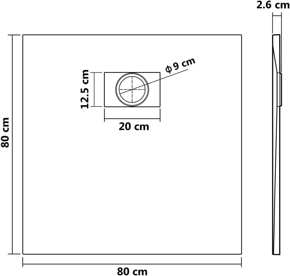 vidaXL Duschwanne SMC Weiss 80x80 cm