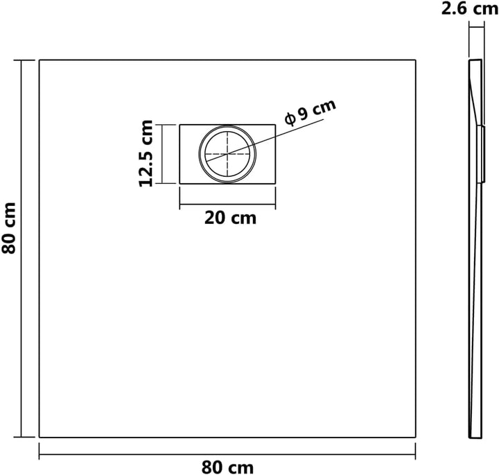 vidaXL Duschwanne SMC Weiss 80x80 cm