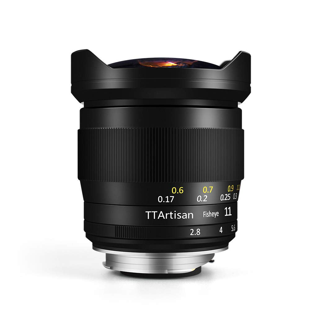 TTArtisan 11 mm F2.8 Kameralinse, Fisheye, kompatibel mit EOS R Mount Kameras wie R RP R5 R6 Schwarz