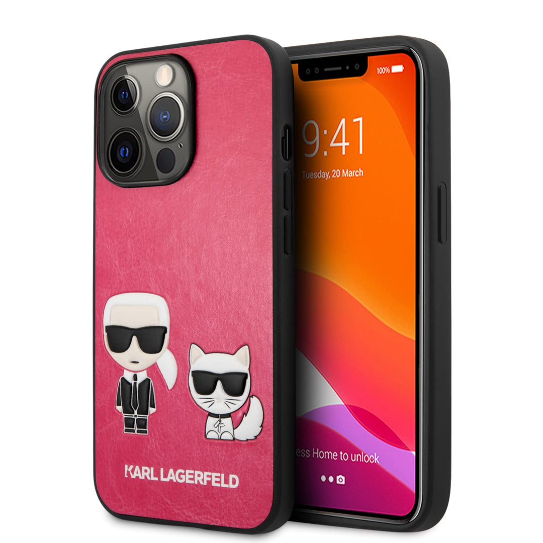 KARL LAGERFELD KLHCP13LPCUSKCP Hülle für iPhone 13 Pro / 13 6,1" Fuchsie Ikonik Karl &amp; Choupette