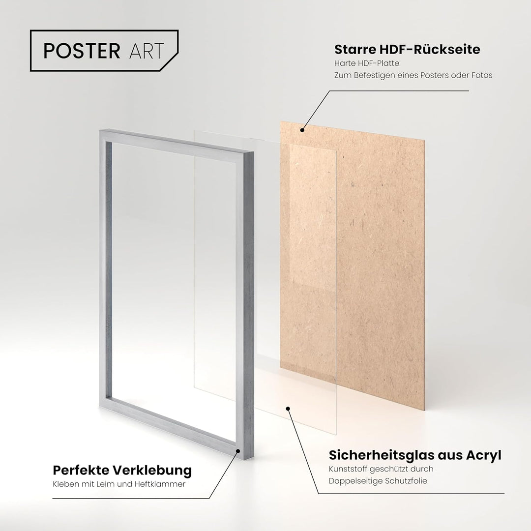 POSTER ART Bilderrahmen Set 2 Stück 50x70 cm Silber gealtert San Diego | Zum Aufhängen aus MDF und A