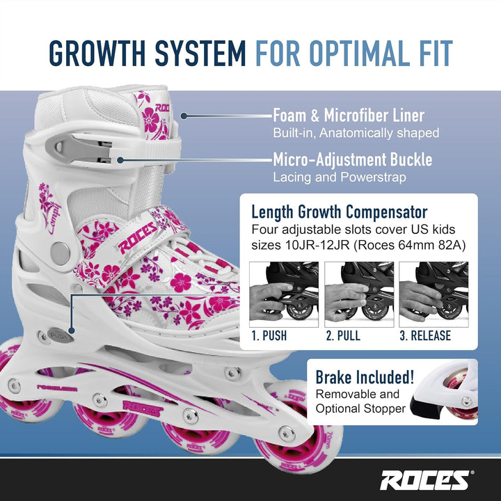 Roces Mädchen Inline-skates Compy 8.0 30-33 white/Violet, 30-33 white/Violet