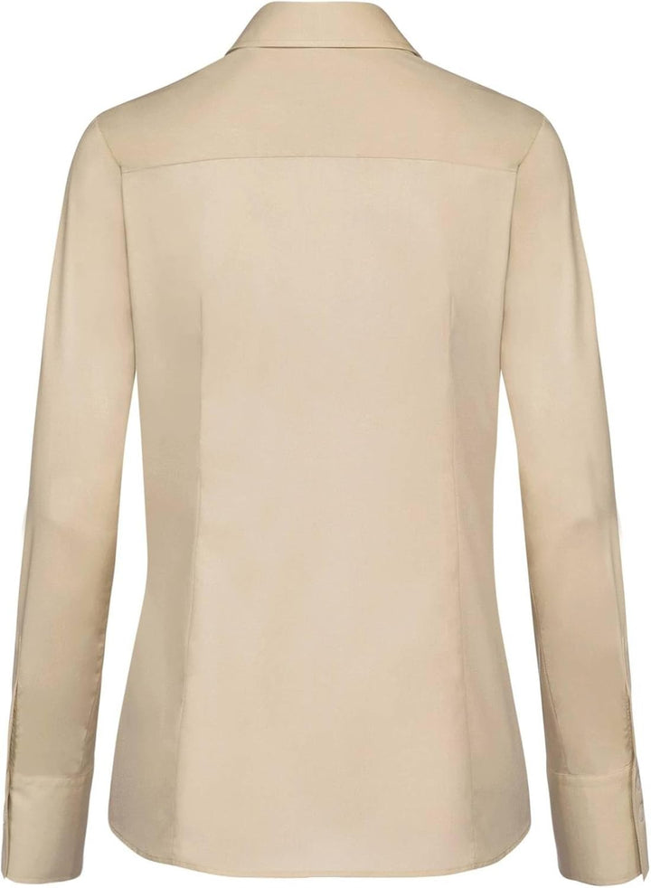 Greiff Grösse 38 Corporate Wear Basic Damen Bluse Langarm Regular Fit Beige Modell 6515