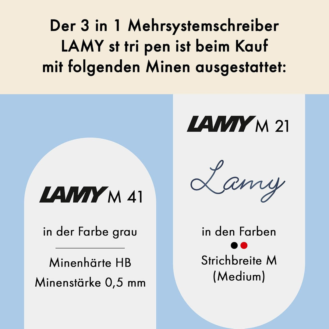 Lamy st tri pen Multifunktionsschreibgerät 745 Mehrsystemschreiber aus Edelstahl Mit Kugelschreiber-