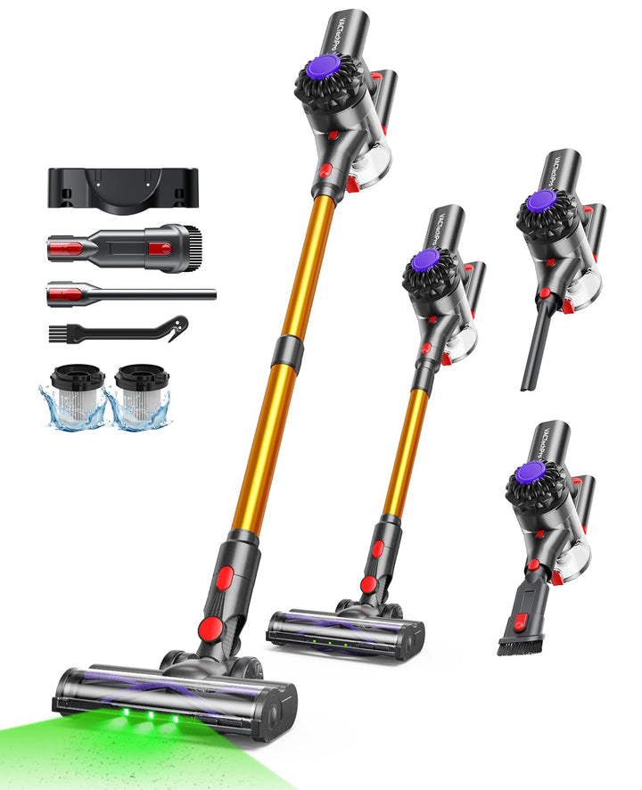 VACTechPro 40KPa Akku Staubsauger kabellos,Kabelloser Staubsauger mit abnehmbarem Akku,bis zu 40min