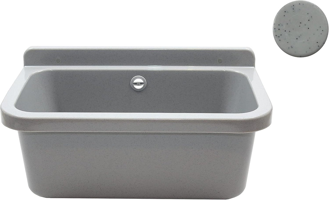 Waschbecken Ausgussbecken Waschtrog mit Armatur und Seifenspender 55 cm x 34 cm x 21 cm Spülbecken m