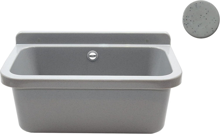 Waschbecken Ausgussbecken Waschtrog mit Armatur und Seifenspender 55 cm x 34 cm x 21 cm Spülbecken m