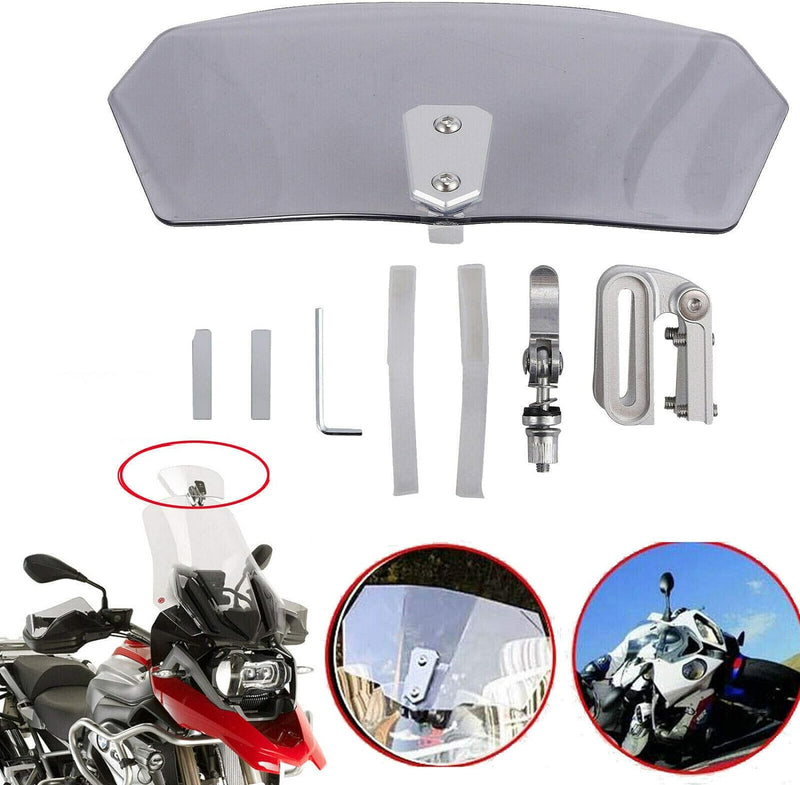 Riloer Verstellbarer Clip am Universal Motorcycle Windshield Vent Deflector (klar transparent) Trans