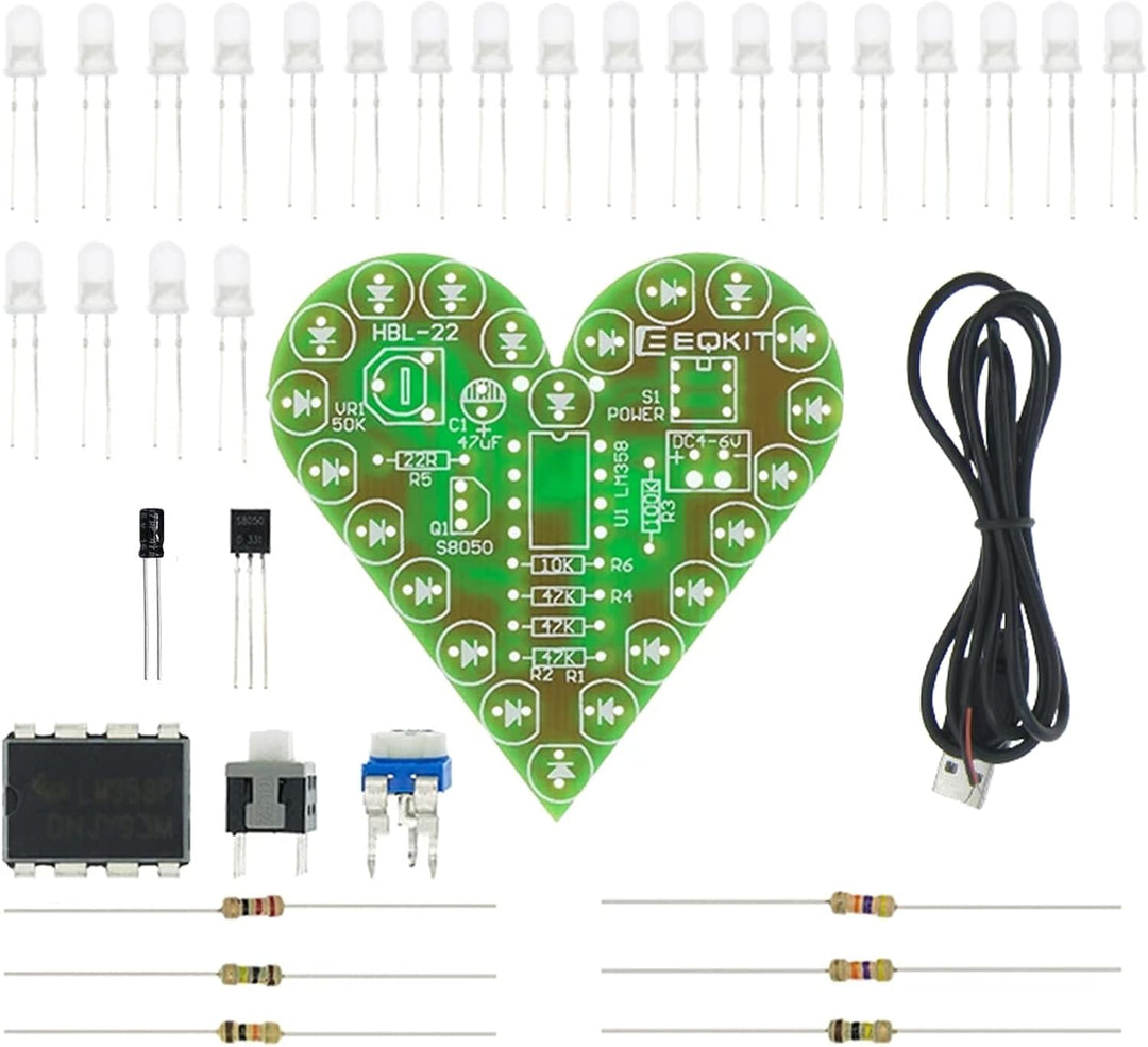 DIY Bausatz Herzform Atmende Lampe Bausatz DC 4V-6V Atmende LED Suite Rot Weiss Blau Grün DIY Elektr