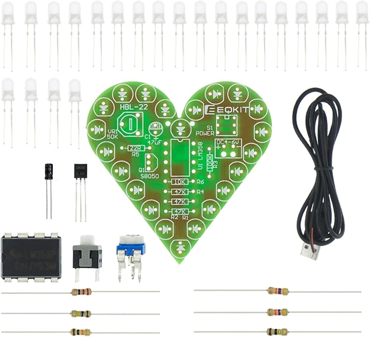 DIY Bausatz Herzform Atmende Lampe Bausatz DC 4V-6V Atmende LED Suite Rot Weiss Blau Grün DIY Elektr
