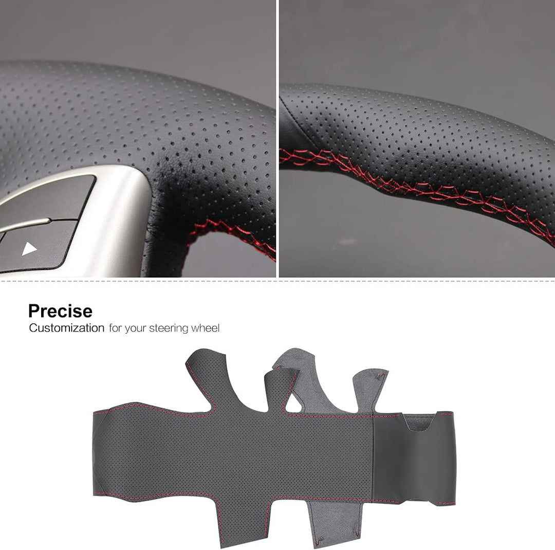 MEWANT Lenkradbezug für Abarth 500/ 500C / 595 / 595C / für Fiat 500 (GQ/S) / 500C (S) DIY Hand Nähe