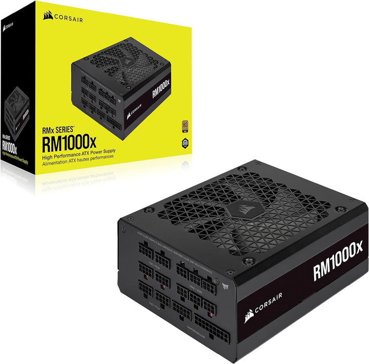Corsair RM1000x 80 PLUS Gold Vollmodulares 1000 Watt ATX-Netzteil (135-mm-Lüfter mit Magnetschwebela