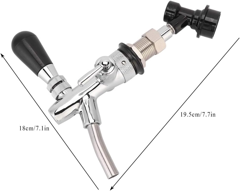 Nikou Bierhahn- Verstellbares Fass Bier Homebrewing Wasserhahn, Einstellbare Bierhahn Langer Griff m