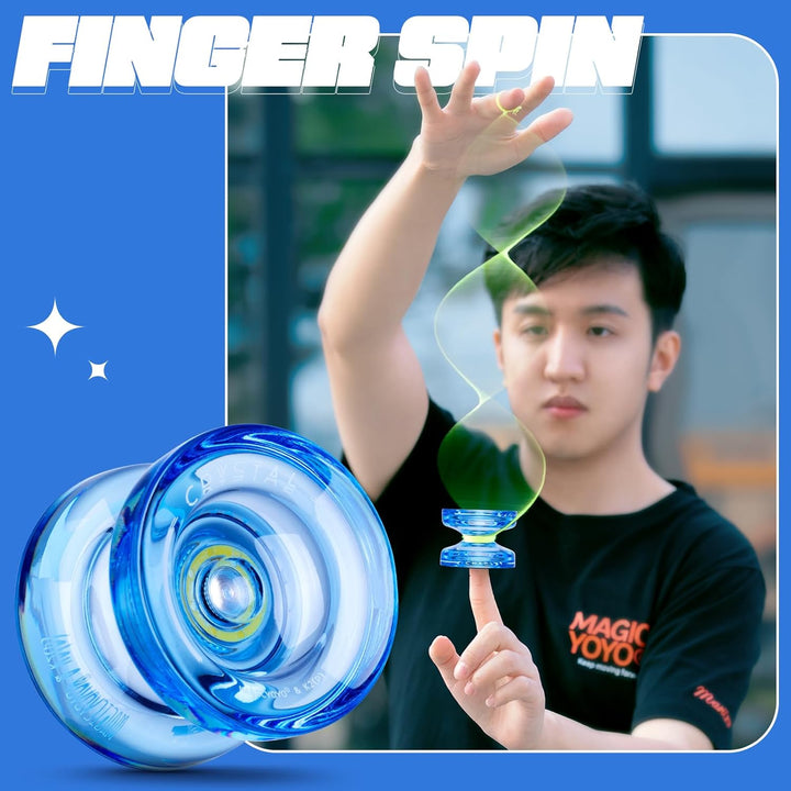 Reaktionsfähiges JoJo für Kinder K2 Crystal Blue, Kunststoff JoJo, professionelles Yoyo mit Nicht re
