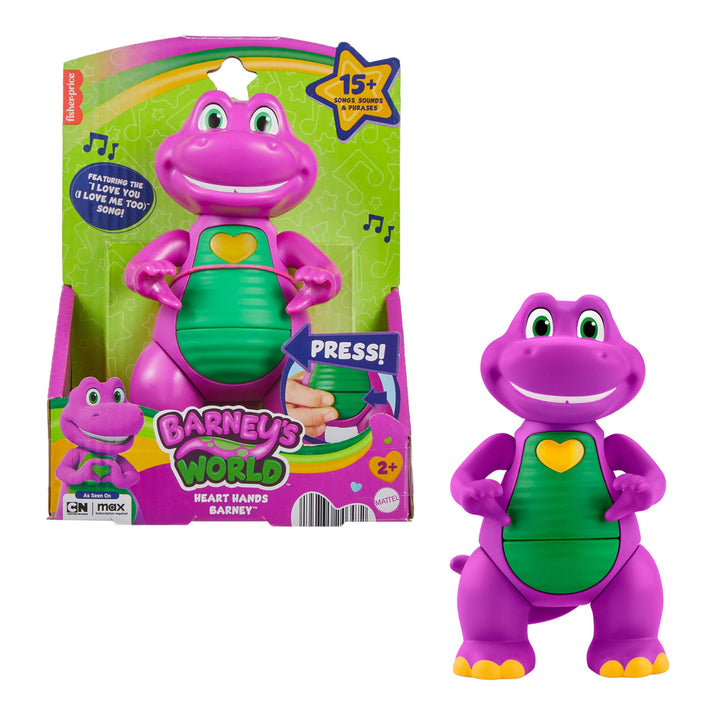 Barneys Welt Musikspielzeug Herz-Hand-Barney-Figur, 14,5 cm gross mit Lichtern für Kindergartenkinde