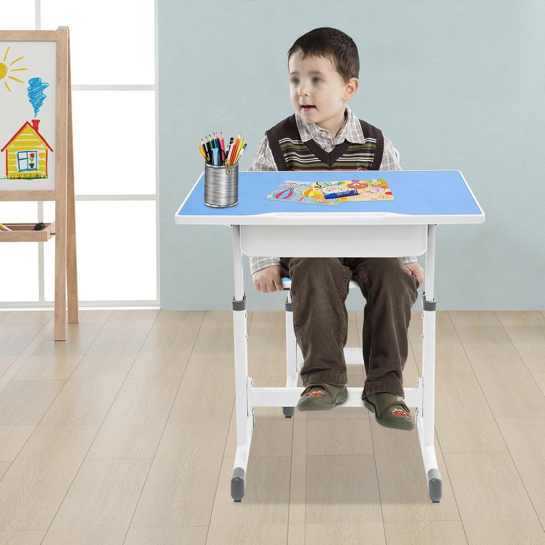 Kinderschreibtisch Stuhl Höhenverstellbar, Verstellbarer Schreibtisch und Stuhl, Schreibtisch-Set fü