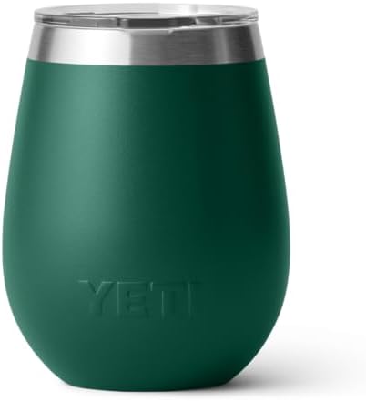 YETI Rambler Weinbecher, Vakuumisoliert, Edelstahl, mit MagSlider-Deckel, Black Forest Green, 10 oz