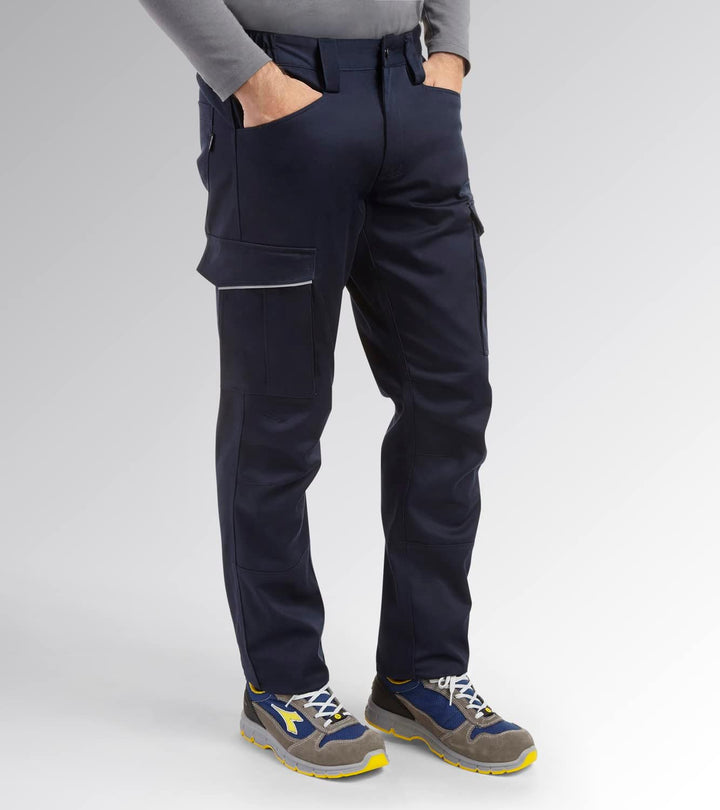 Diadora Pant Staff Stretch-Cargo-Hose für Erwachsene, Uni, Blau Klassisch