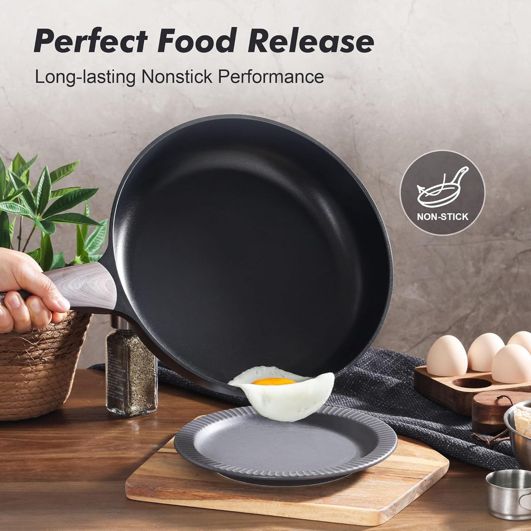 SENSARTE Antihaft Bratpfanne mit Deckel 28cm Antihaft-Eierpfanne Omelettpfanne, Gesunde Küche Kochen