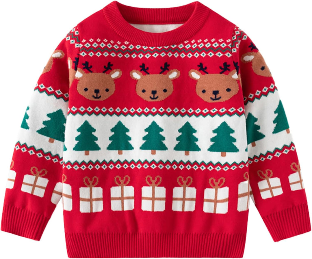 Minizone Baby Winter Strickpullover Weihnachten Langarm Sweatshirts Warme Kleidung 1-6 Jahre 3-4 Jah