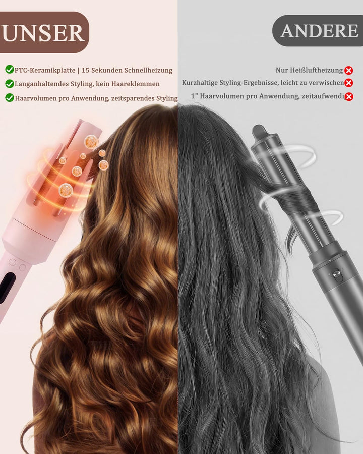 6-in-1Hairstyler, Lockenstab Automatisch Anzug, Glätteisen, Glättbürste, Wellen-Curling-Sticks, Ione