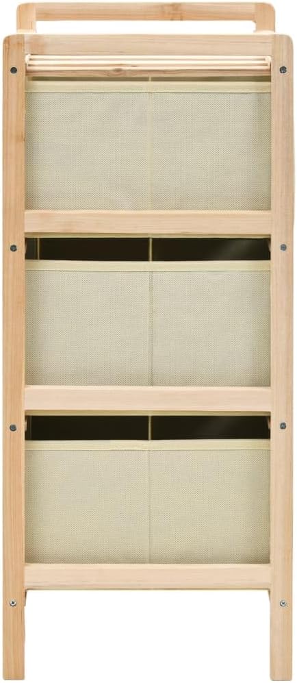 vidaXL Korbregal mit 3 Stoff-Körben Zedernholz Korbkommode Schubladenregal 3x/1x, 3x/1x