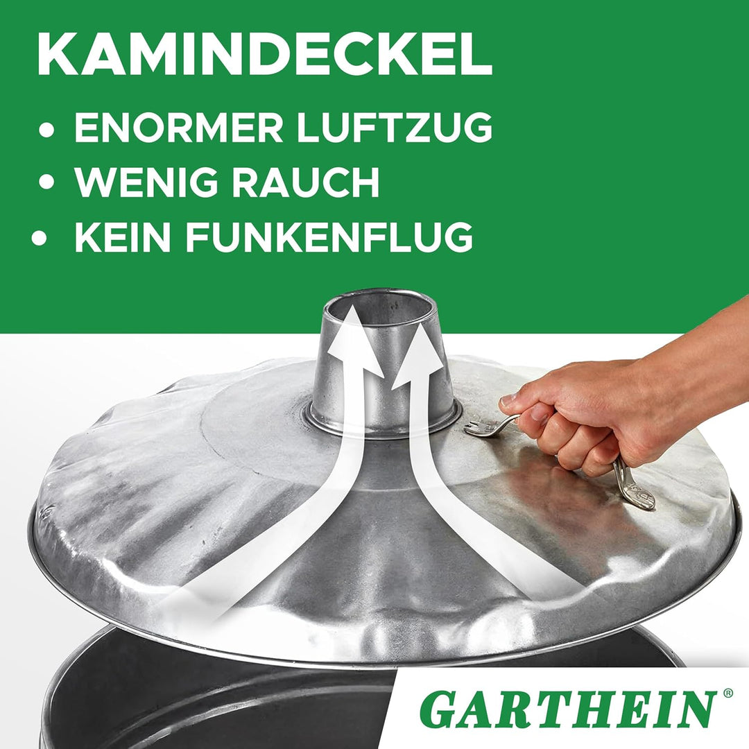 Feuertonne 90 Liter verzinkt I Gartenabfall schnell und einfach entsorgen I Feuerfass aus Metall, Ga