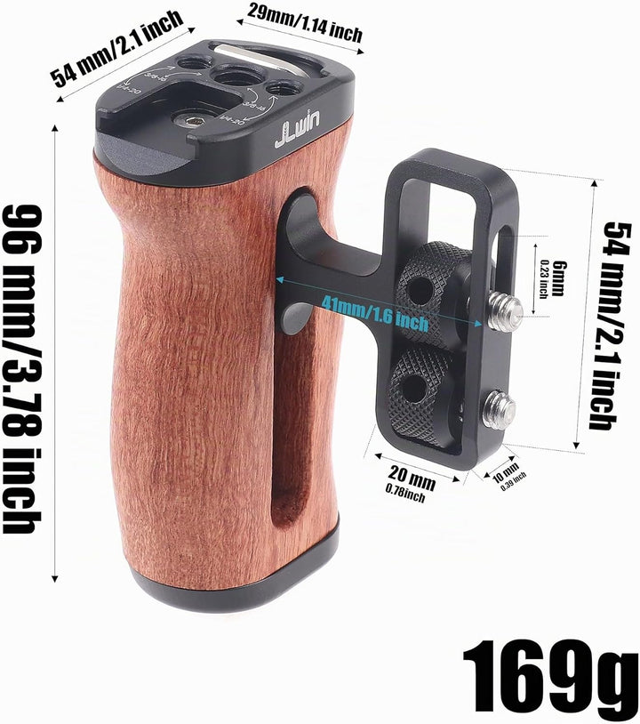 Hersmay Universal Wooden Mini Side Handle Seitengriff (1/4"-20 Schrauben) für Kamerakäfig Handgriff