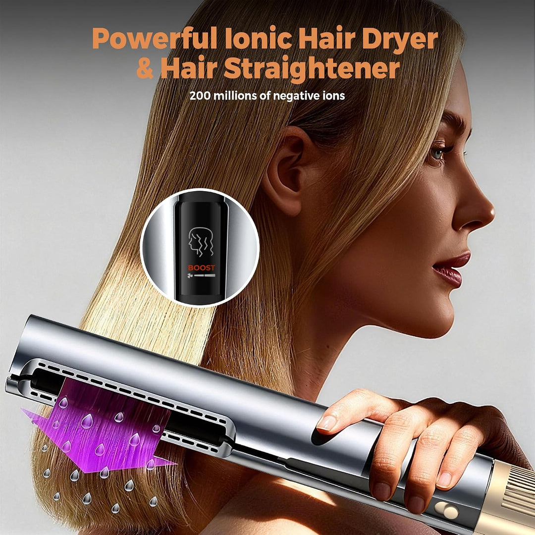 OKWRAP Air Straightener 110000RPM Air Haarglätter Glätteisen mit Luft 1600W Silber, Silber
