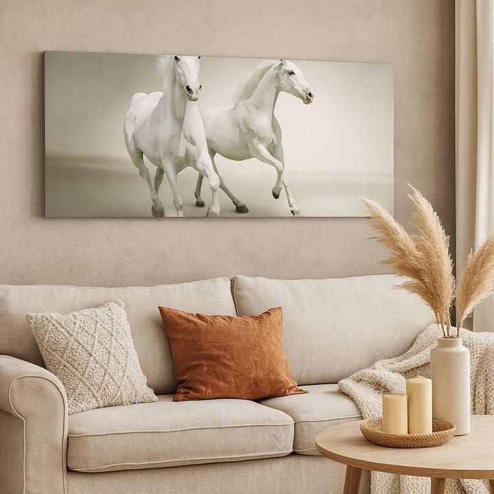 Wandbilder Dekoration Wohnzimmer Tiere araber pferd bauernhof Panorama Bilder auf Leinwand 120x50cm