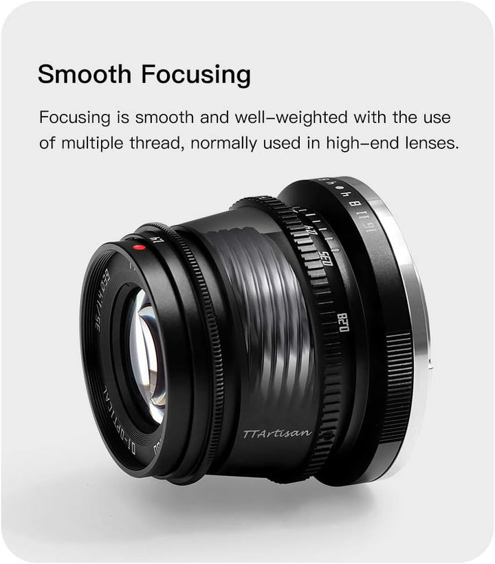 TT Artisan 35mm F1.4 APS-C Objekt Anschluss MFT Mount Black Weitwinkelobjektiv mit manuellem Fokus T