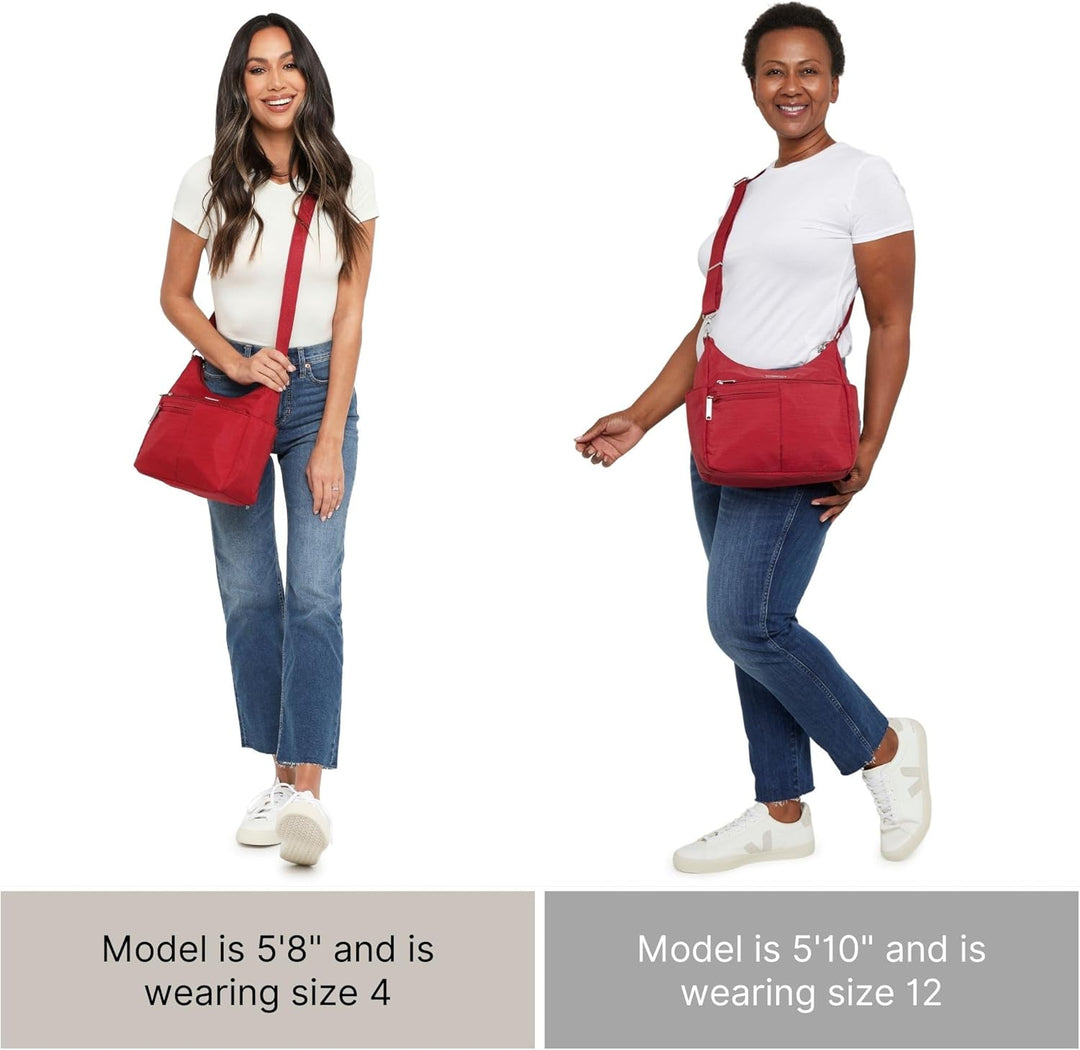 Baggallini Damen Anti-Theft Free Time Crossbody Bag Umhängetasche, Einheitsgrösse Schwarz, Schwarz