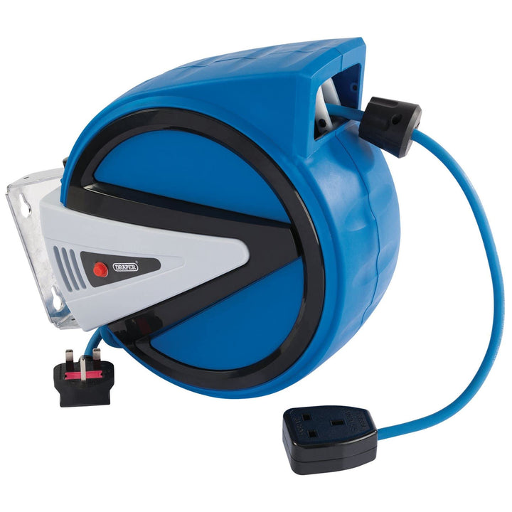 DRAPER 15051 Einziehbares Elektrische Kabel Rollen, blau, 10 m