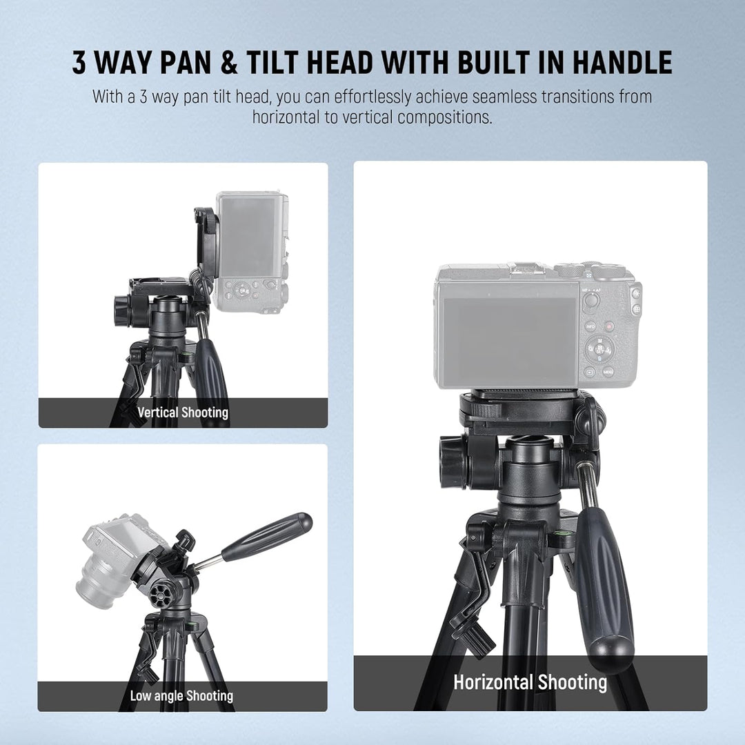 NEEWER Basic Mini Tisch Stativ für Kamera mit 3 Wege Schwenk Neigekopf und Handgriff, Kleiner tragba