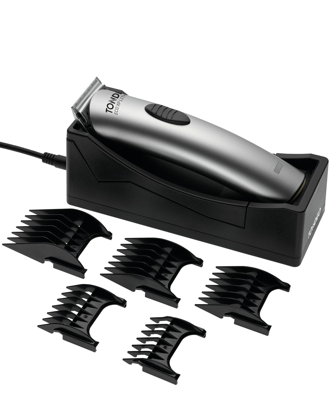 TONDEO Profi Haarschneidemaschine ECO XP LITHIUM SILVER | Haarschneider inklusive Ladestation und Au